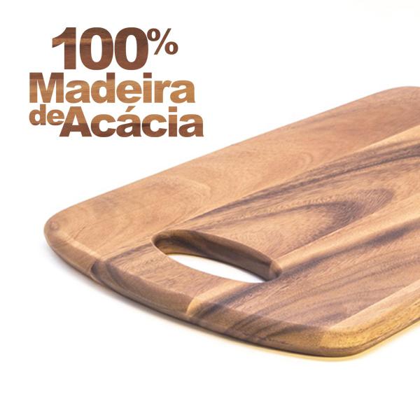 Imagem de Tábua Madeira Carnes Frios Queijos Churrasco Refeições Receitas Cozinha Preparação Alimentos Utensílios Cozinha Cortar 30x47cm 