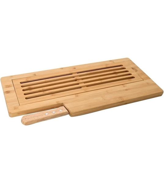 Imagem de Tabua Migalheira 50cm Para Pães Em Bambu Com Faca Ecokitchen Mimo Style