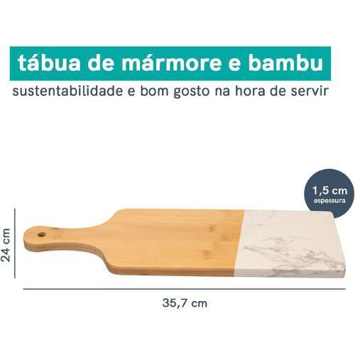 Imagem de Tábua Multiuso de Bambu e Mármore com Cabo 35,7 x 24