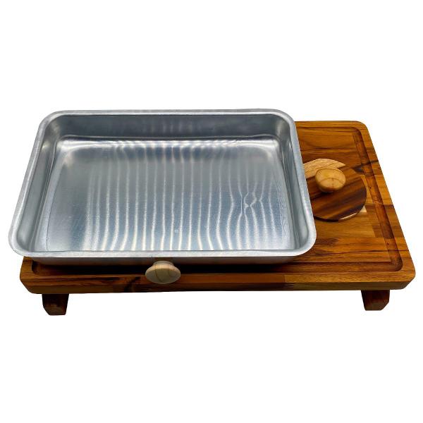 Imagem de Tábua para Churrasco com Gaveta 41x23,5cm Premium 