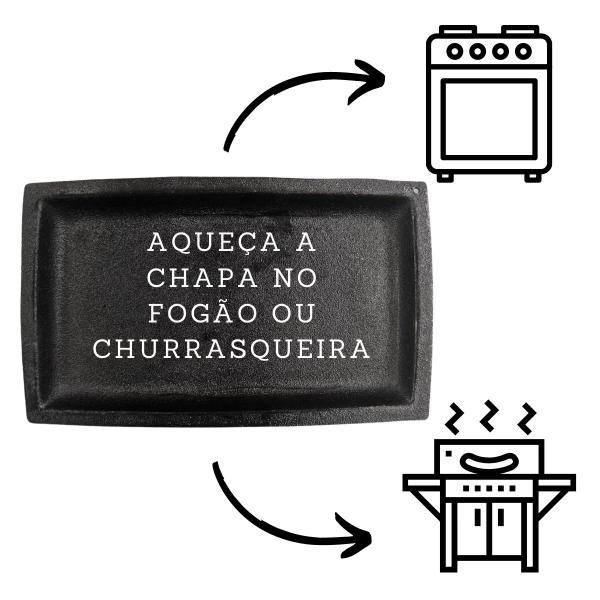 Imagem de Tábua Para Churrasco Espetinho E Porção Com Chapa E Cumbucas