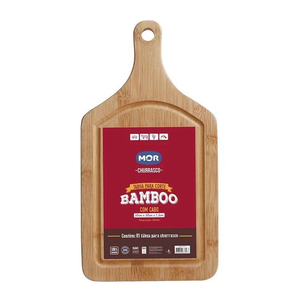 Imagem de Tabua para Cortar Carne com Alca em Bambu 50 Cm X 30 Cm  Mor 