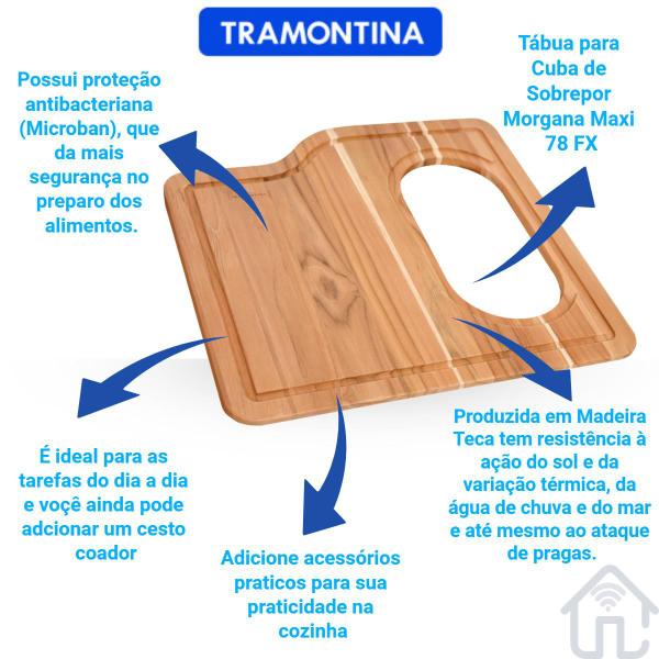 Imagem de Tábua para Cuba Morgana Tramontina 78 FX + Coador Inox