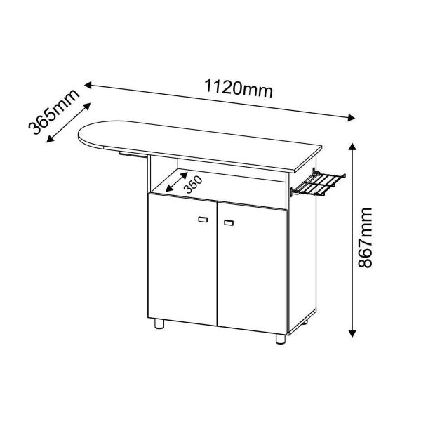 Imagem de Tábua Passar TP-3000 c/ 2 Portas Branco - Tecno Mobili