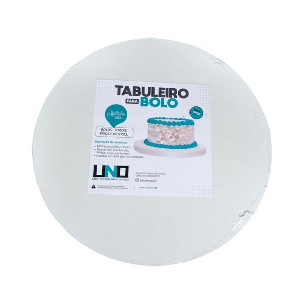 Imagem de Tabuleiro 9mm Em Mdf Branco Melamina 1-20 1-25 1-30 cm Cake