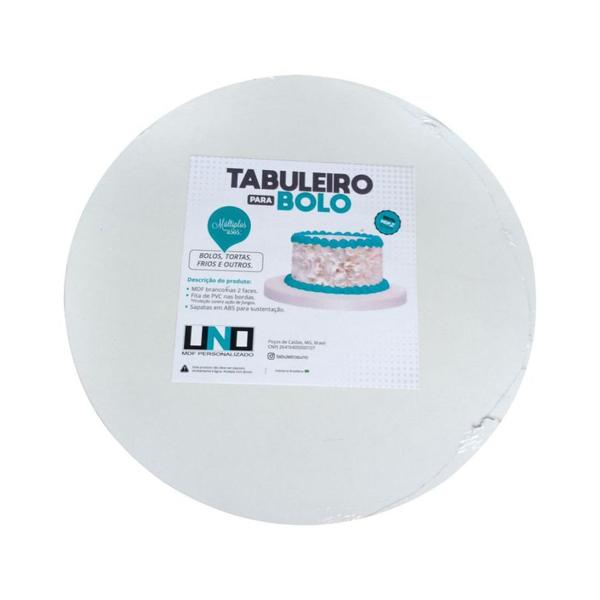 Imagem de Tabuleiro 9mm Em Mdf Branco Melamina 1-25 1-35cm Confeitaria