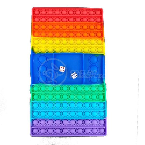 Imagem de Tabuleiro Big Pop It Arco Iris Silicone Anti Stress