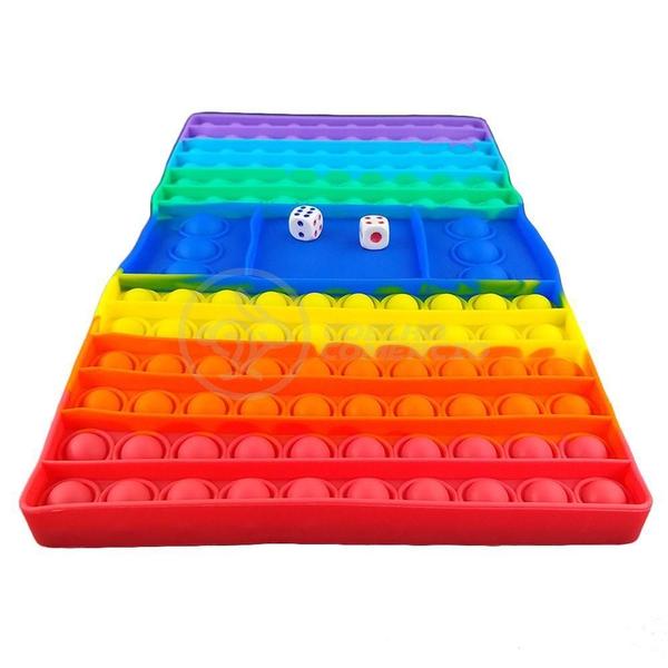 Imagem de Tabuleiro Big Pop It Arco Iris Silicone Anti Stress