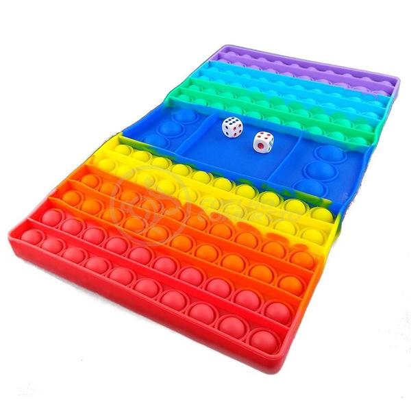 Imagem de Tabuleiro Big Pop It Arco Iris Silicone Anti Stress