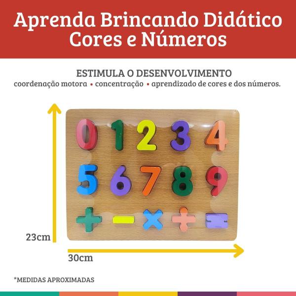 Imagem de Tabuleiro Didático Cores E Números Aprenda Brincando Dmtoys