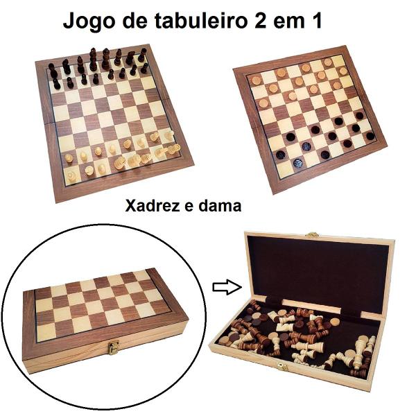 Imagem de Tabuleiro Jogo Xadrez E Damas grande Oficial 39 x 39 Top Hoyle