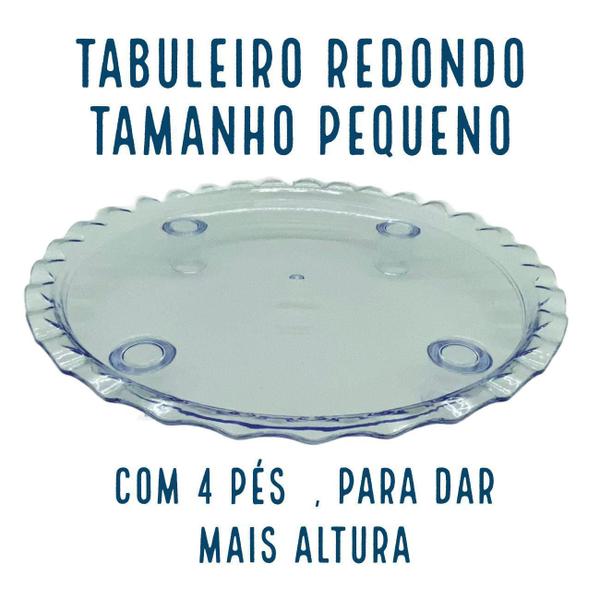 Imagem de Tabuleiro Redondo Pequeno Decoração Festa Bandeja Bolo Doces