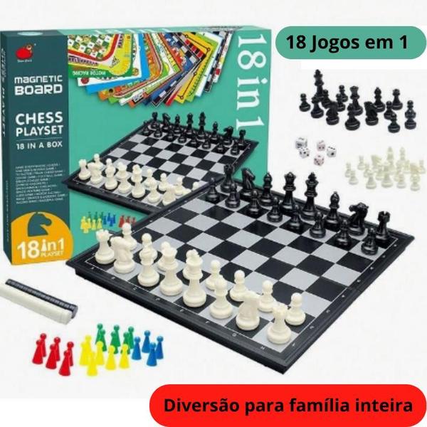 Imagem de Tabuleiro Xadrez Jogos 18 Em 1 Jogo Interativo Para Família