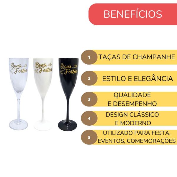 Imagem de Taça Acrílica Champanhe Vinho 180ml Especial Boas Festas