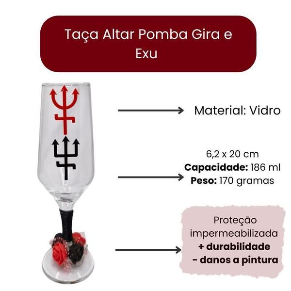 Imagem de Taça Altar Pomba Gira E Exu Vidro 186 Ml