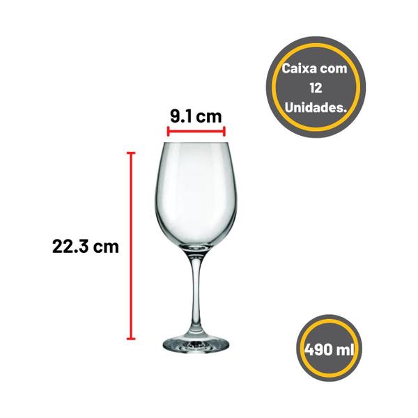 Imagem de Taça Barone Agua 490ml - Kit 12 Unidades