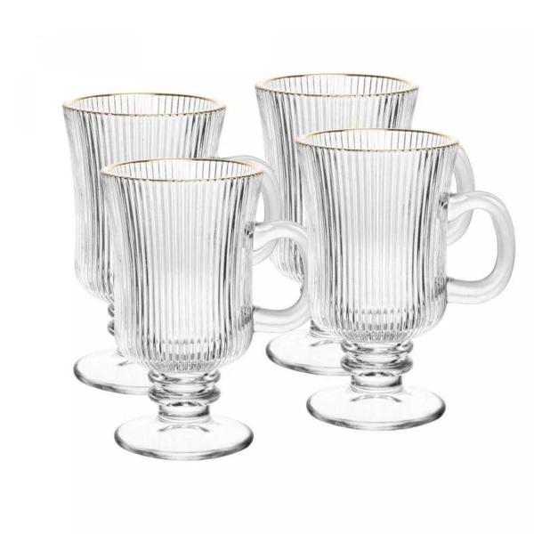 Imagem de Taça Cappuccino Lines Fio De Ouro 240Ml Cj/4 20678 Wolff