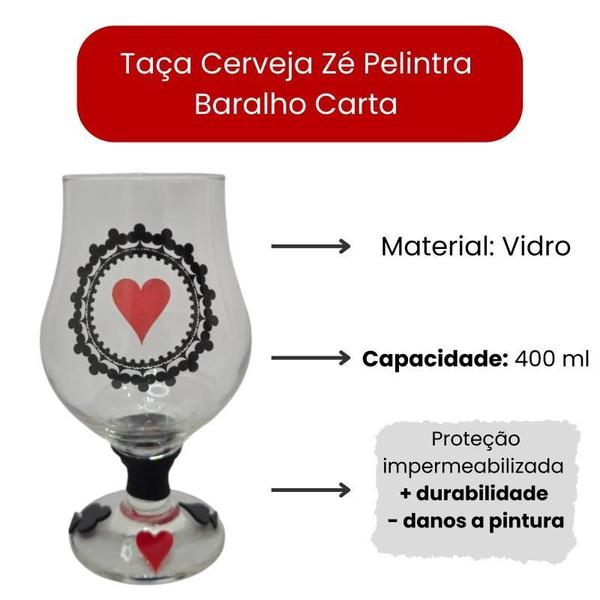 Imagem de Taça Cerveja Zé Pelintra Baralho Carta Copas 400 Ml