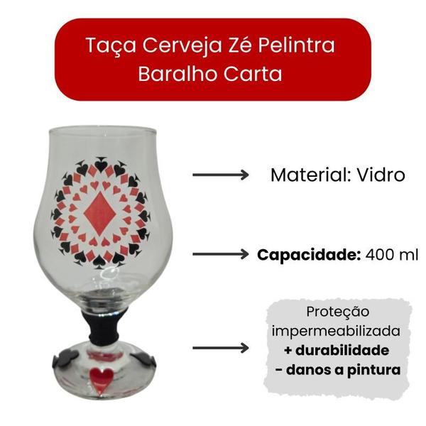 Imagem de Taça Cerveja Zé Pelintra Baralho Carta Ouro 400 ml