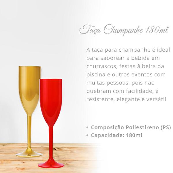 Imagem de Taça Champanhe Espumante 180ml  Festa Comemoração Casamento - 05 Un