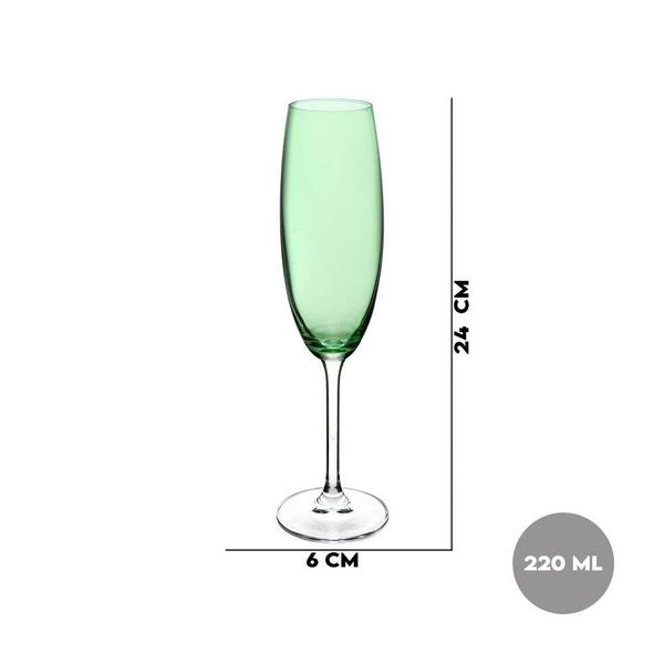 Taça Champanhe Gatro Cristal Ecológico 220ml Verde - Bohemia Imagem de Taça Champanhe Gatro Cristal Ecológico 220ml Verde