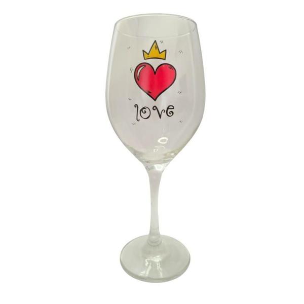 Imagem de Taça Coração Amor Casal Personalizada Vinho 490 Ml