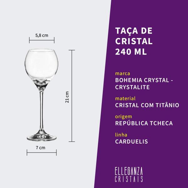 Imagem de Taça Cristal Bohemia Vinho Branco 240 Ml Carduelis 2 Peças