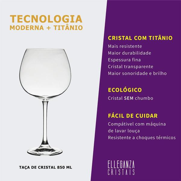 Imagem de Taça Cristal Bourgogne Ou Gin 850 Ml Linha Flamenco Bohemia