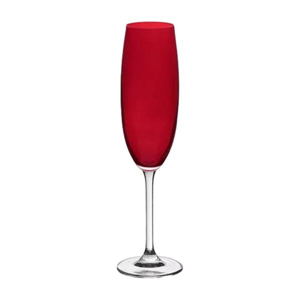 Imagem de Taça Cristal Vermelho Carmim Champagne 220ml Gastro Bohemia