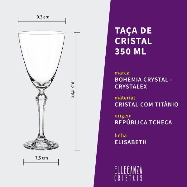 Imagem de Taça de Cristal Bohemia 350 ml Elisabeth 2 Peças