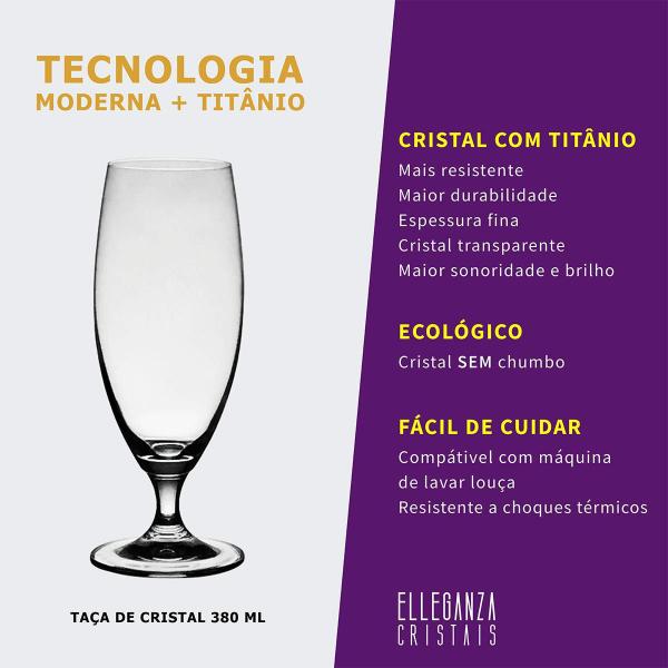 Imagem de Taça De Cristal Bohemia Para Cerveja 380 Ml Forum 2 Peças