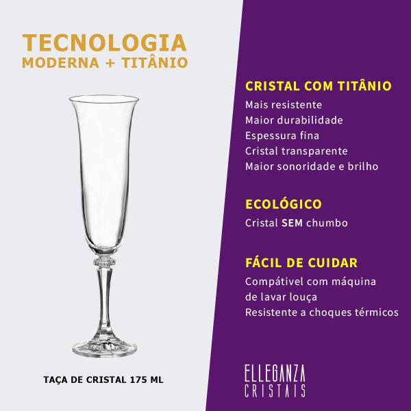 Imagem de Taça De Cristal Bohemia Para Champanhe 175 ml Branta 2 Peças