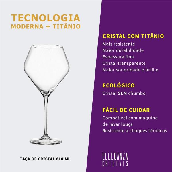 Imagem de Taça De Cristal Bohemia Para Vinho 610 Ml Loxia 2 Peças