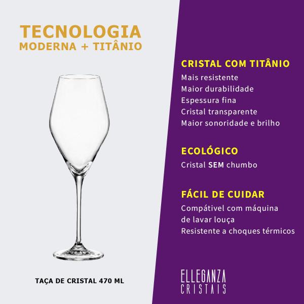 Imagem de Taça de Cristal Bohemia Para Vinho Branco 470 ml Loxia 2 Peças