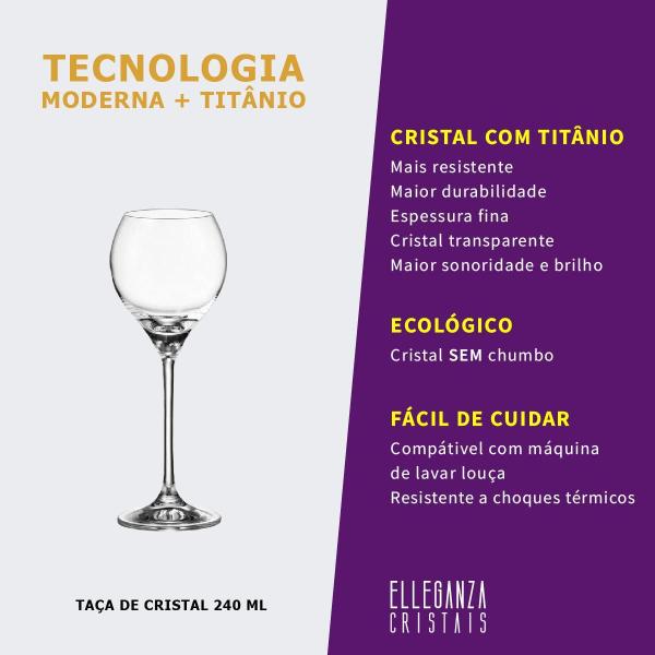 Imagem de Taça De Cristal Bohemia Vinho Branco 240 Ml Carduelis 1 Peça