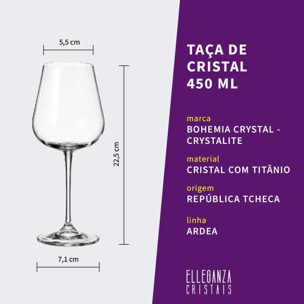 Imagem de Taça De Cristal Bohemia Vinho Branco 450 Ml Ardea 1 Peça