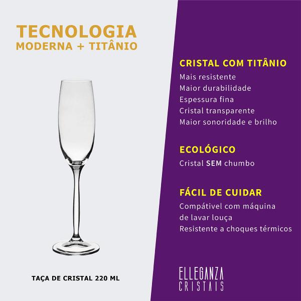 Imagem de Taça De Cristal Para Champagne 220 ml Chanson Bohemia