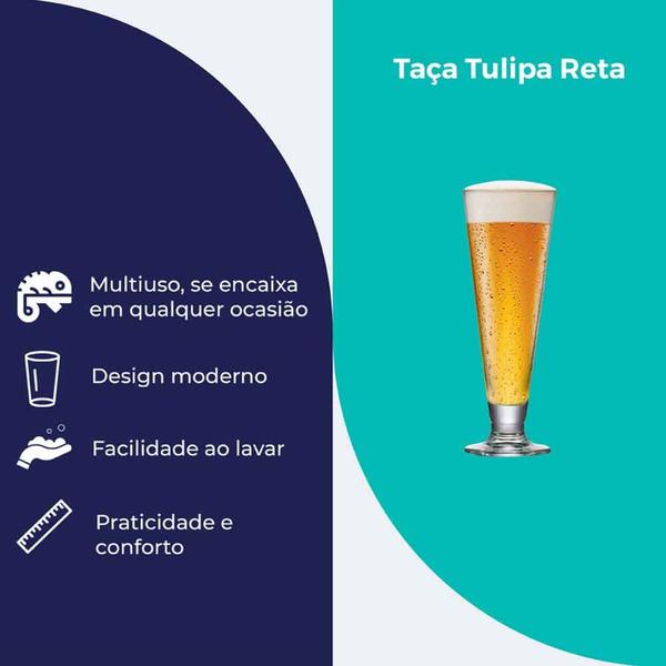 Imagem de Taça de Cristal Tulipa Reta Para Cerveja 300ml - Ruvolo