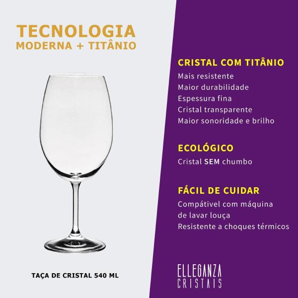 Imagem de Taça De Cristal Vinho Bordeaux 540 Ml Roberta Bohemia