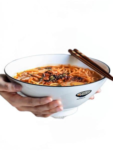 Imagem de Taça de ramen Wokex em cerâmica de estilo japonês 1200mL branca