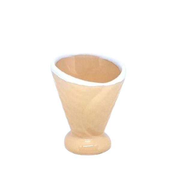 Taça de Sorvete Casquinha Decorada em Cerâmica. - Lumes Decoraçoes Imagem de Taça de Sorvete Casquinha Decorada em Cerâmica.