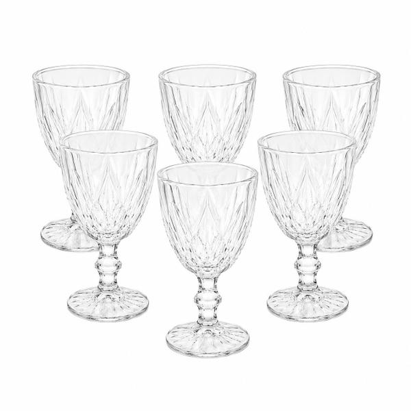 Taça de Vidro Diamante Transparente 340ml - Max Home