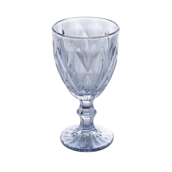 Imagem de Taça de Vidro Diamond Diamante Azul Metálico para Água 325ml Lyor