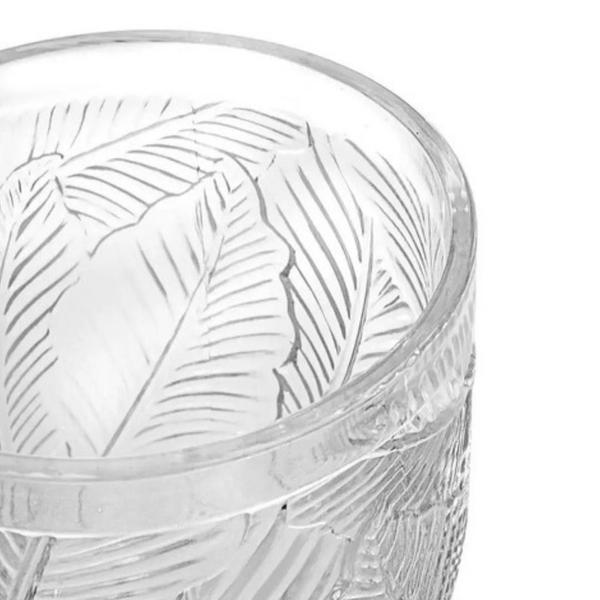 Imagem de Taça De Vidro Palm Tree Hand Folhas Transparente 350ml 10 Uni