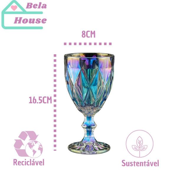 Imagem de Taça De Vidro Para Agua Vinho Suco Diamond Furta Cor -24 UN