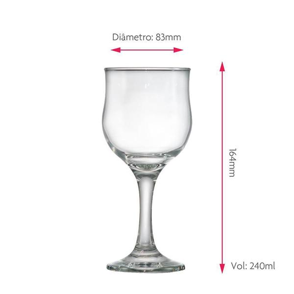 Imagem de Taça de Vinho Branco de Vidro Barcelona 240ml 6 Pcs