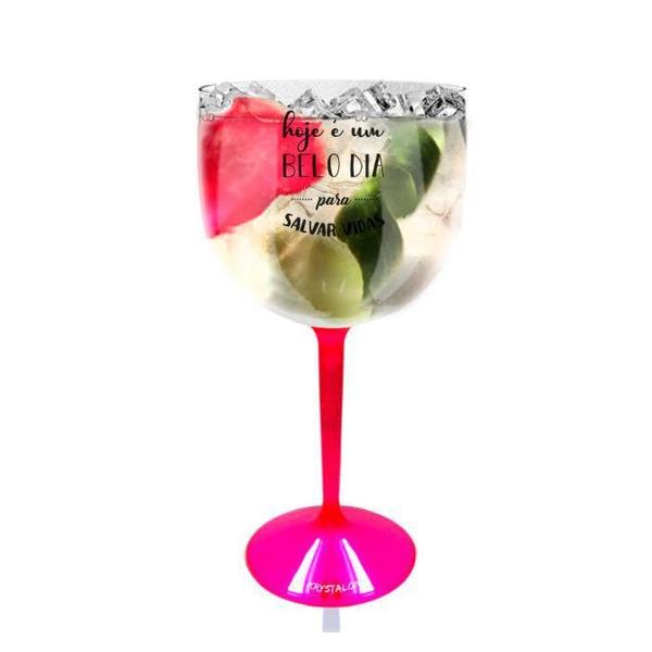 Taça Gin Bicolor Rosa Personalizada Enfermagem - Krystalon Imagem de Taça Gin Bicolor Rosa Personalizada Enfermagem