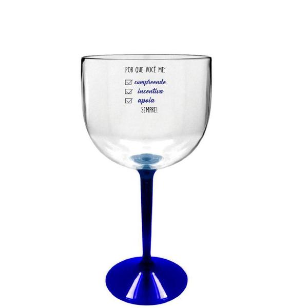 Taça Gin Bicolor ul - Você Me Completa - Krystalon Imagem de Taça Gin Bicolor ul - Você Me Completa