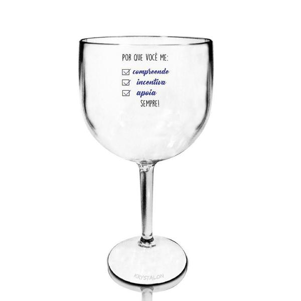 Taça Gin Bicolor ul - Você Me Completa - Krystalon Imagem de Taça Gin Bicolor ul - Você Me Completa
