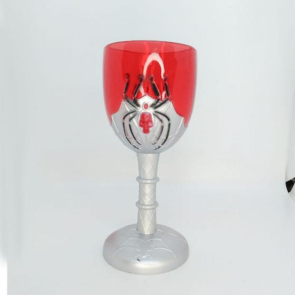 Imagem de Taça Halloween - Vermelho com Cinza - Caveira com Aranha - 250ml - 1 unidade - Silver Festas - Rizzo